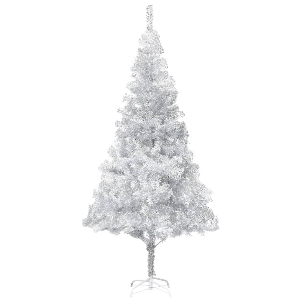 Vidaxl Kunstkerstboom mit Beleuchtung und Weihnachtskugeln 240 cm Haustier Silber
