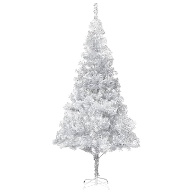 Vidaxl Kunstkerstboom mit Beleuchtung und Weihnachtskugeln 240 cm Haustier Silber