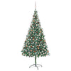 VIDAXL KUNSTKERSTBOOM mit Leuchten Weihnachtsbällchen Kiefernkegel 210 cm