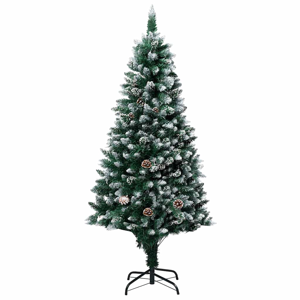VIDAXL KUNSTKERSTBOOM mit Lichtheiligbällen Kiefernkegel 180 cm