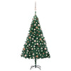 Vidaxl Kunstkerstboom mit Beleuchtung und Weihnachtskugeln 150 cm PVC Green