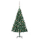 Vidaxl Kunstkerstboom mit Beleuchtung und Weihnachtskugeln 150 cm PVC Green