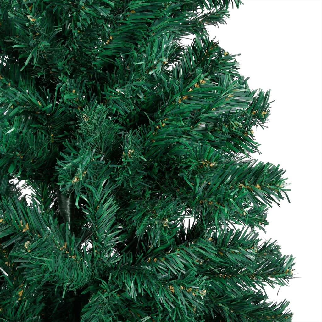 Vidaxl Kunstkerstboom mit Beleuchtung und Weihnachtskugeln 180 cm PVC Grün