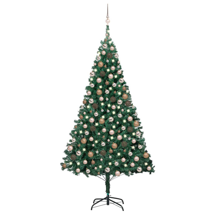 Vidaxl Kunstkerstboom mit Beleuchtung und Weihnachtsbällen 240 cm Grün