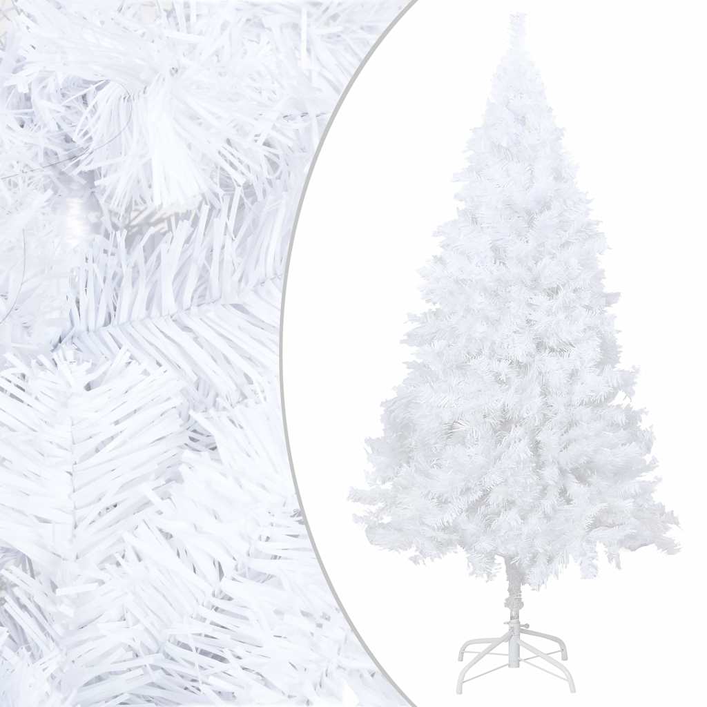 Vidaxl Kunstkerstboom mit Beleuchtung und Weihnachtskugeln 150 cm PVC Weiß