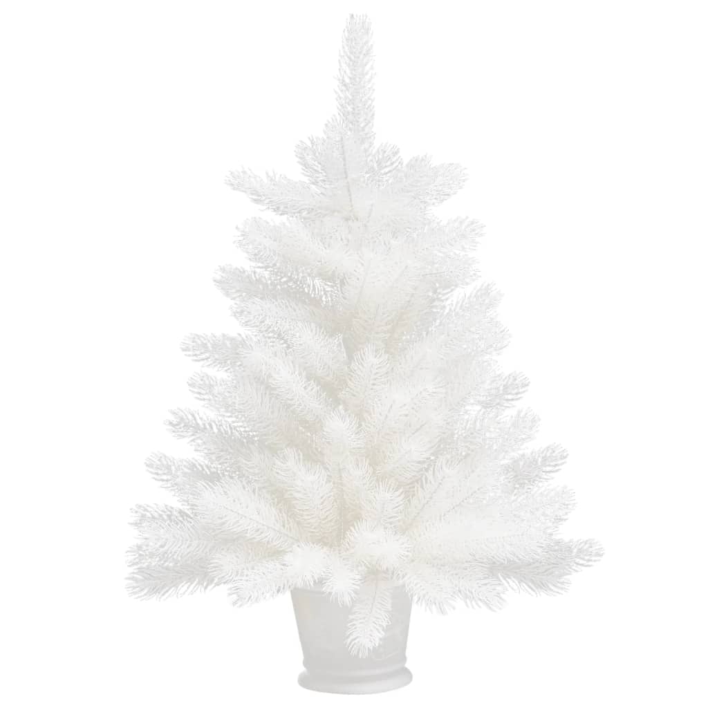 Vidaxl Kunstkerstboom mit Beleuchtung und Weihnachtskugeln 65 cm Weiß
