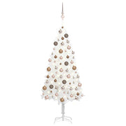 Vidaxl Kunstkerstboom mit Beleuchtung und Weihnachtsbällen 120 cm Weiß - afbeelding 1