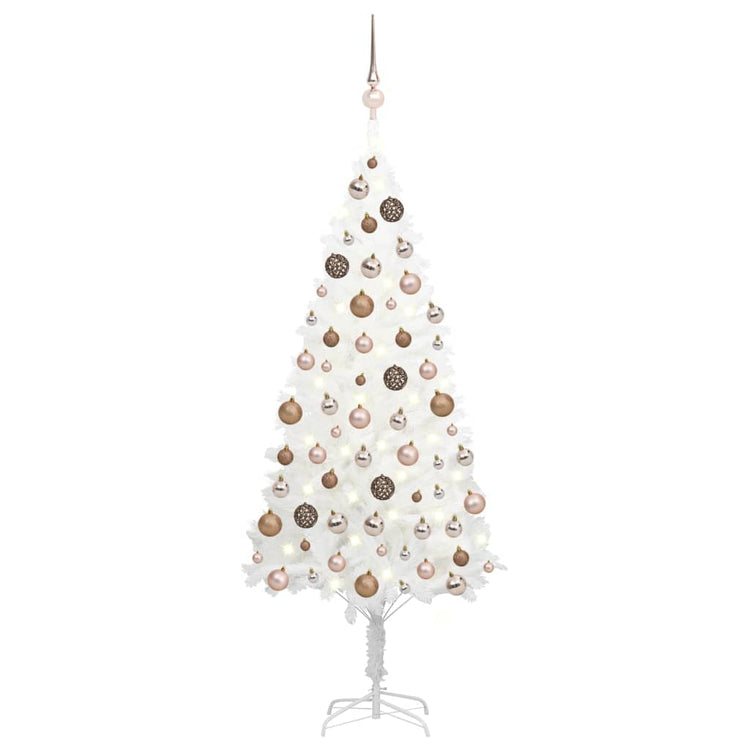 Vidaxl Kunstkerstboom mit Beleuchtung und Weihnachtsbällen 180 cm Weiß