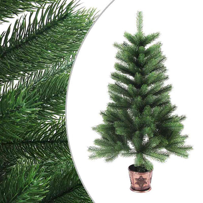 Vidaxl Kunstkerstboom mit Beleuchtung und Weihnachtsbällen 65 cm Grün
