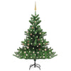 Vidaxl Kunstkerstboom Nordmann mit LEDs und Weihnachtsbällen 180 cm Grün
