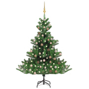 Vidaxl Kunstkerstboom Nordmann mit LEDs und Weihnachtsbällen 240 cm Grün - afbeelding 1
