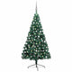 Vidaxl Kunstkerstboom mit Beleuchtung und Weihnachtsbällen halb nach 120 cm Grün