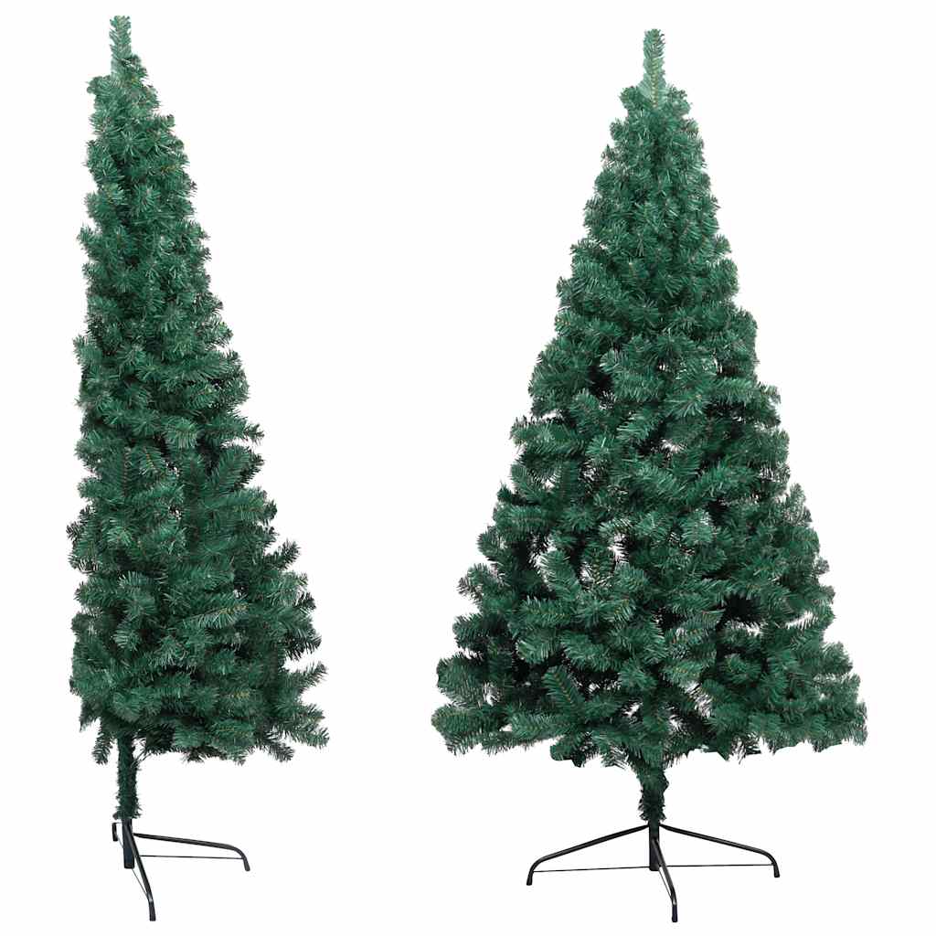 Vidaxl Kunstkerstboom mit Beleuchtung und Weihnachtsbällen halb 180 cm Grün