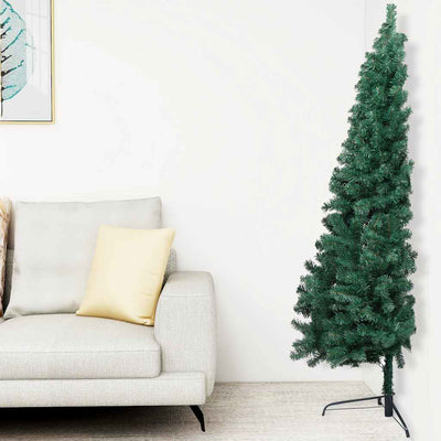 Vidaxl Kunstkerstboom mit Beleuchtung und Weihnachtsbällen halb 240 cm Grün