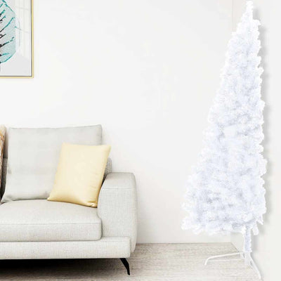 Vidaxl Kunstkerstboom mit Beleuchtung und Weihnachtsbällen halb 240 cm weiß