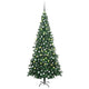 Vidaxl Kunstkerstboom mit Beleuchtung und Weihnachtsbällen L 240 cm Grün