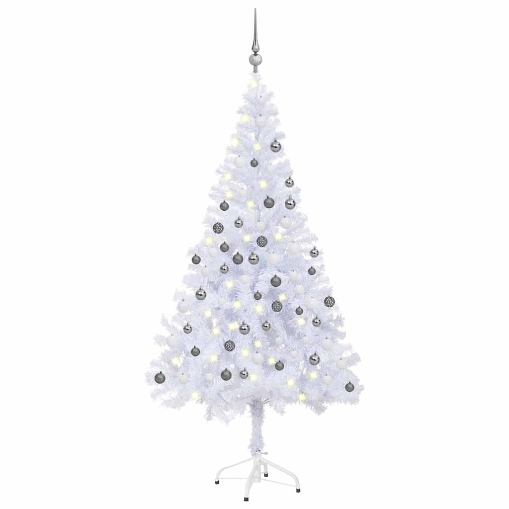 VIDAXL KUNSTKERSTBOOM mit Beleuchtung und Weihnachtskugeln 380 Zweige 150 cm
