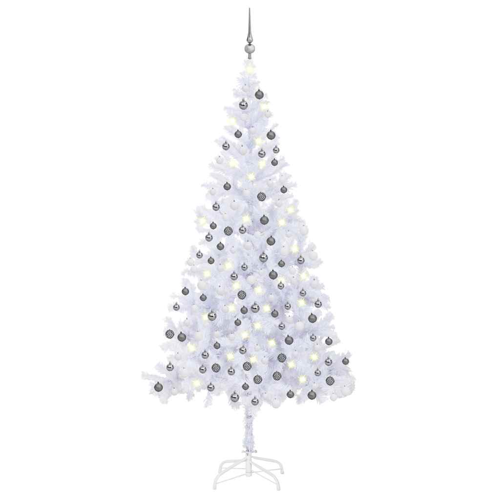 VIDAXL KUNSTKERSTBOOM mit Beleuchtung und Weihnachtskugeln 910 Zweige 210 cm