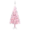 Vidaxl Kunstkerstboom mit Beleuchtung und Weihnachtskugeln 180 cm PVC Pink