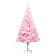 Vidaxl Kunstkerstboom mit Beleuchtung und Weihnachtskugeln 240 cm PVC Pink - afbeelding 2