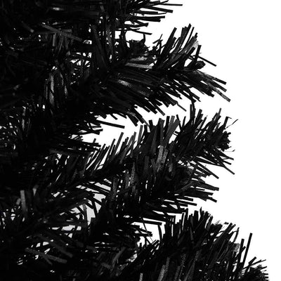 Vidaxl Kunstkerstboom mit Beleuchtung und Weihnachtskugeln 150 cm PVC Schwarz