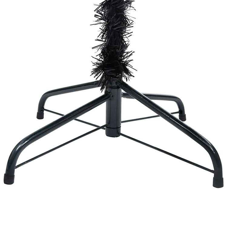 Vidaxl Kunstkerstboom mit Beleuchtung und Weihnachtsbällen 210 cm PVC Schwarz