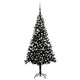 Vidaxl Kunstkerstboom mit Beleuchtung und Weihnachtskugeln 240 cm PVC Schwarz
