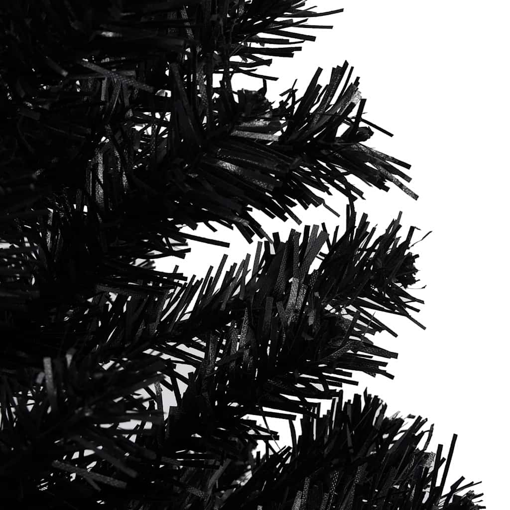Vidaxl Kunstkerstboom mit Beleuchtung und Weihnachtskugeln 240 cm PVC Schwarz