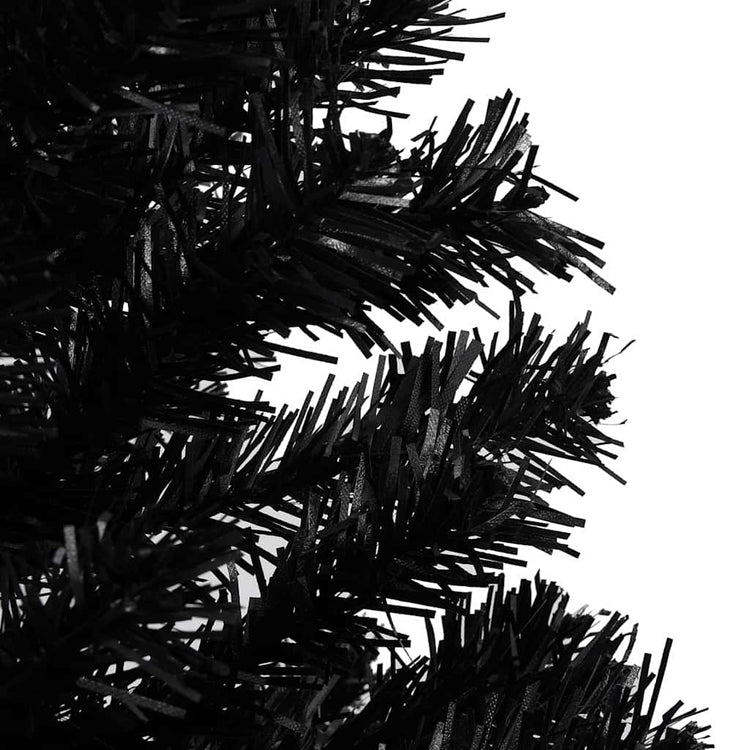 Vidaxl Kunstkerstboom mit Beleuchtung und Weihnachtskugeln 240 cm PVC Schwarz