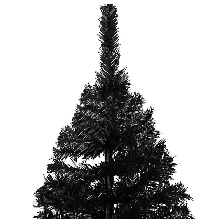 Vidaxl Kunstkerstboom mit Beleuchtung und Weihnachtskugeln 240 cm PVC Schwarz