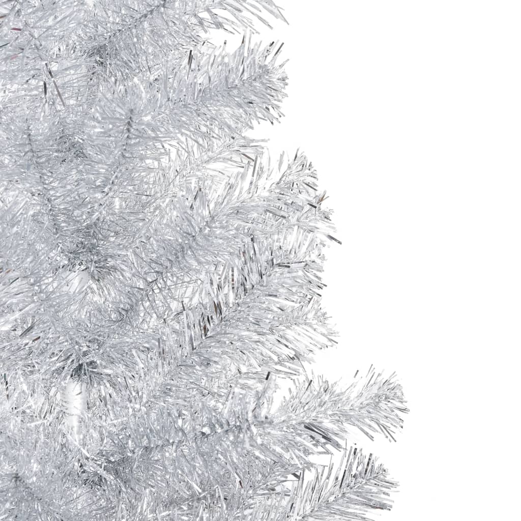 Vidaxl Kunstkerstboom mit Beleuchtung und Weihnachtskugeln 210 cm Haustier Silber