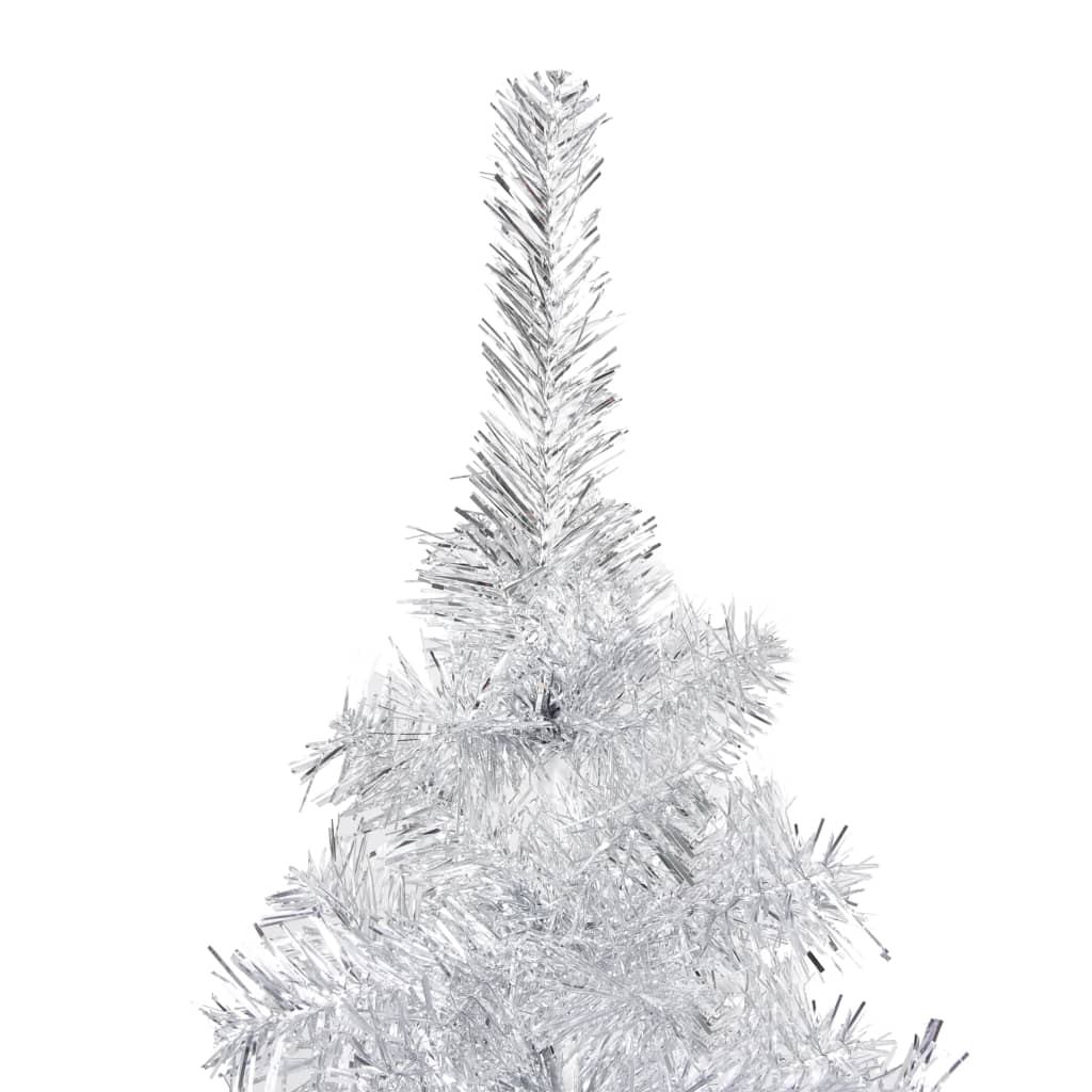 Vidaxl Kunstkerstboom mit Beleuchtung und Weihnachtskugeln 210 cm Haustier Silber