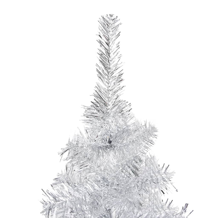 Vidaxl Kunstkerstboom mit Beleuchtung und Weihnachtskugeln 210 cm Haustier Silber