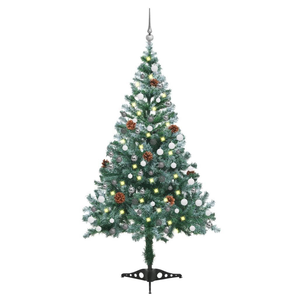 Vidaxl Kunstkerstboom mit Lichtkugeln Schneekiefer 150 cm