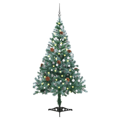 Vidaxl Kunstkerstboom mit Lichtkugeln Schneekiefer 150 cm