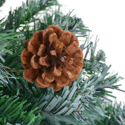 VIDAXL KUNSTKERSTBOOM mit Lichtheiligbällen Kiefernkegel 180 cm