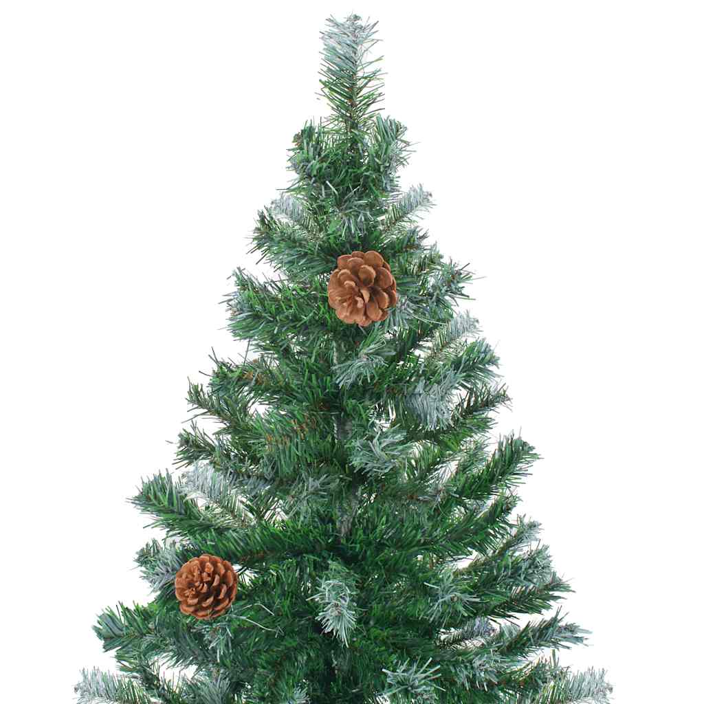 VIDAXL KUNSTKERSTBOOM mit Lichtheiligbällen Kiefernkegel 180 cm