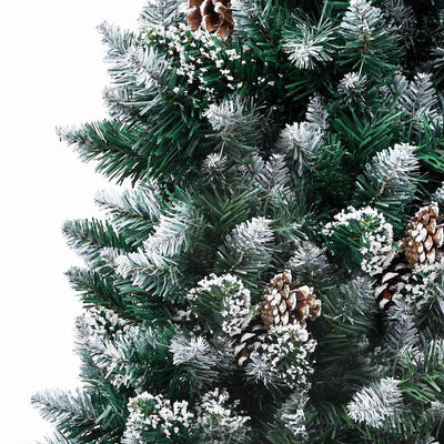 VIDAXL KUNSTKERSTBOOM mit Leuchten Weihnachtsbällchen Kiefernkegel 210 cm