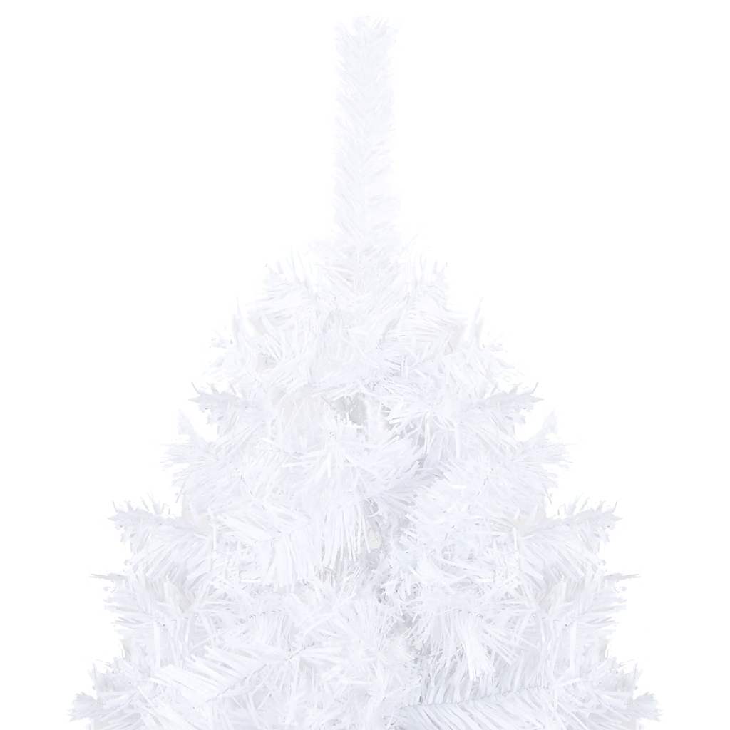 Vidaxl Kunstkerstboom mit Beleuchtung und Weihnachtskugeln 120 cm PVC Weiß