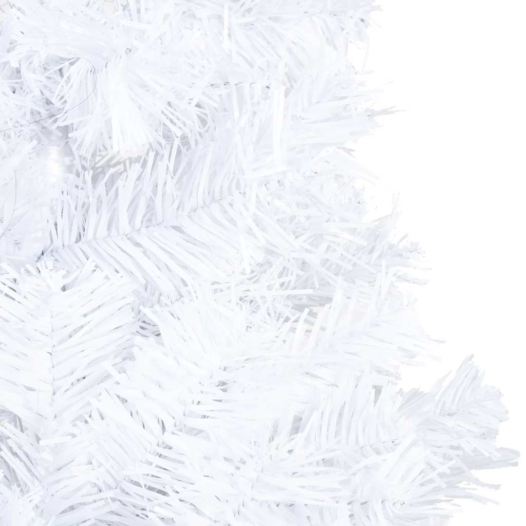 Vidaxl Kunstkerstboom mit Beleuchtung und Weihnachtskugeln 120 cm PVC Weiß