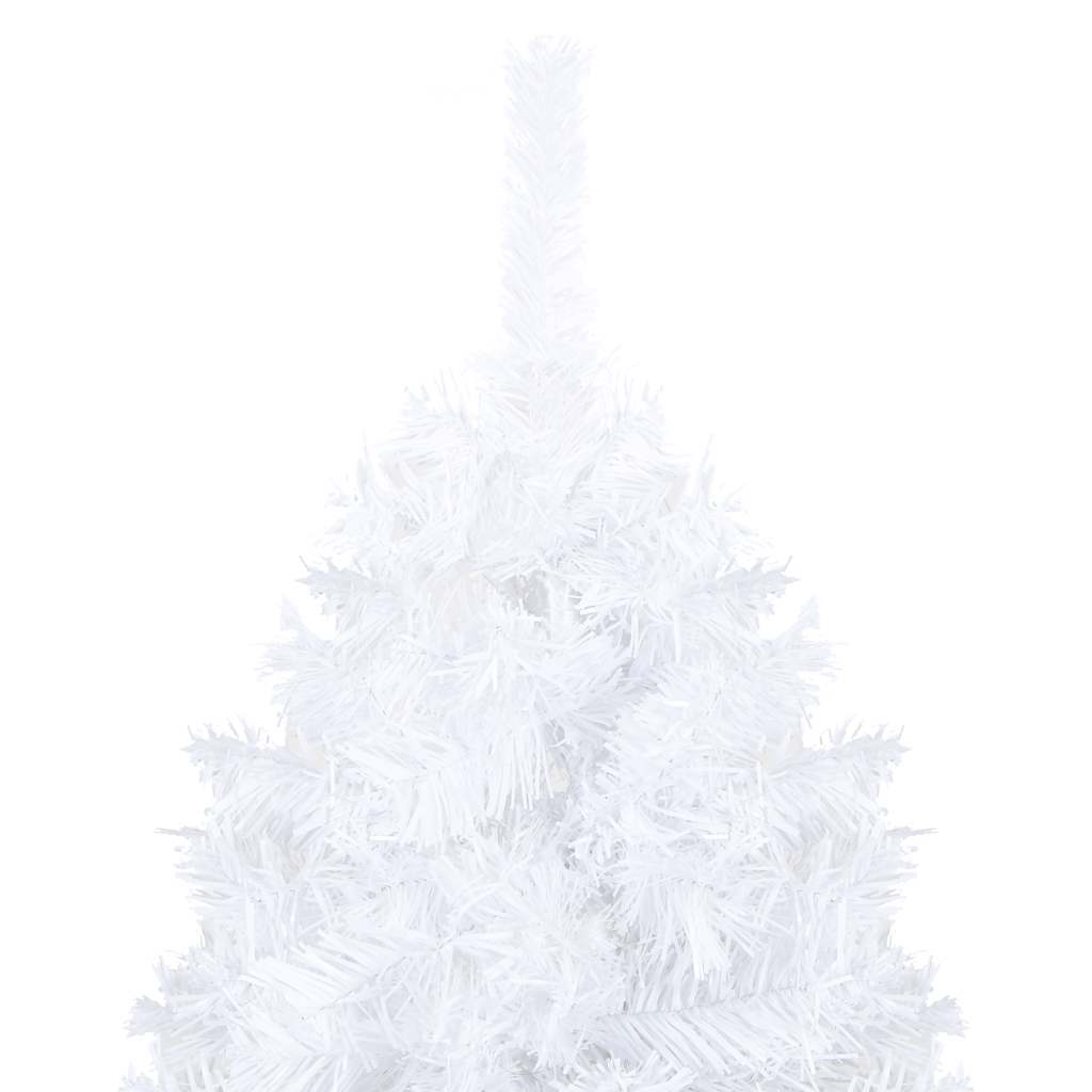 Vidaxl Kunstkerstboom mit Beleuchtung und Weihnachtskugeln 150 cm PVC Weiß