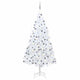 Vidaxl Kunstkerstboom mit Beleuchtung und Weihnachtskugeln 210 cm PVC Weiß