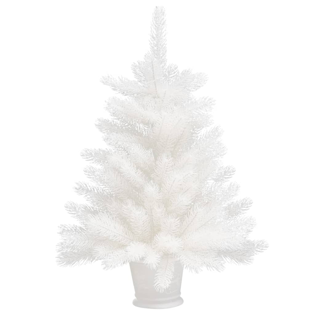 Vidaxl Kunstkerstboom mit Beleuchtung und Weihnachtskugeln 65 cm Weiß