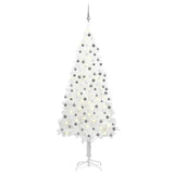 Vidaxl Kunstkerstboom mit Beleuchtung und Weihnachtskugeln 210 cm PVC Weiß - afbeelding 1