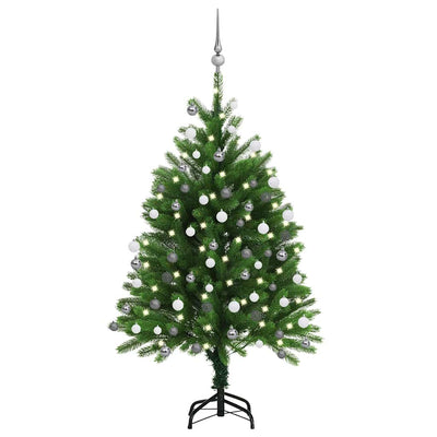 Vidaxl Kunstkerstboom mit Beleuchtung und Weihnachtsbällen 120 cm Grün