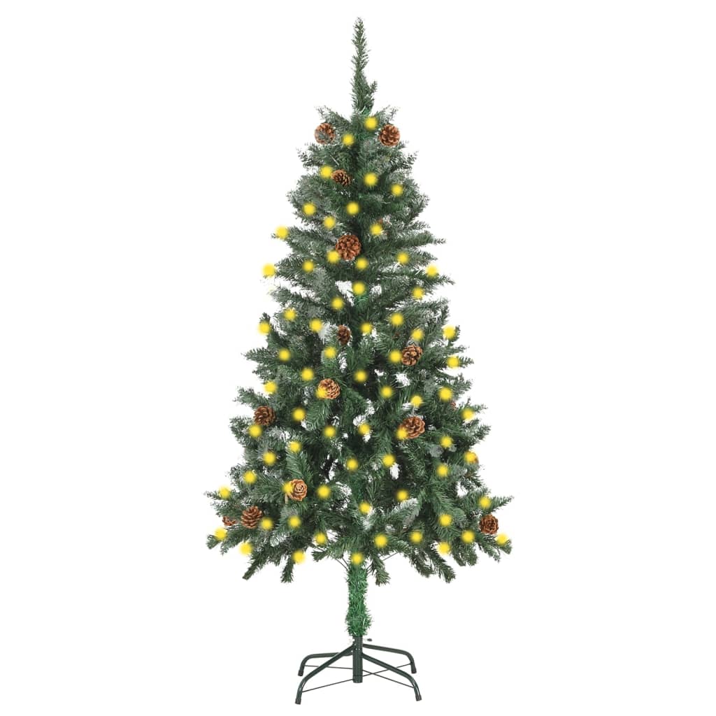 Vidaxl Kunstkerstboom mit Beleuchtungs- und Kiefernkegel 150 cm