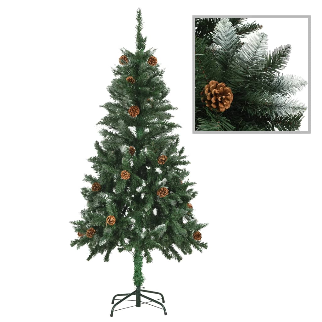 Vidaxl Kunstkerstboom mit Beleuchtungs- und Kiefernkegel 150 cm