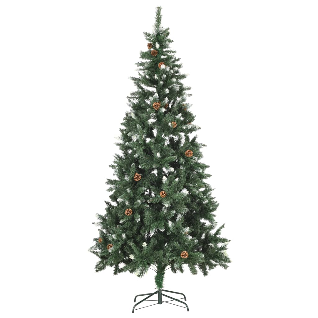 VIDAXL KUNSTKERSTBOOM mit Beleuchtung und Kiefernkegel 210 cm