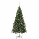 Vidaxl Kunstkerstboom mit Beleuchtung und Weihnachtsbällen 210 cm Grün