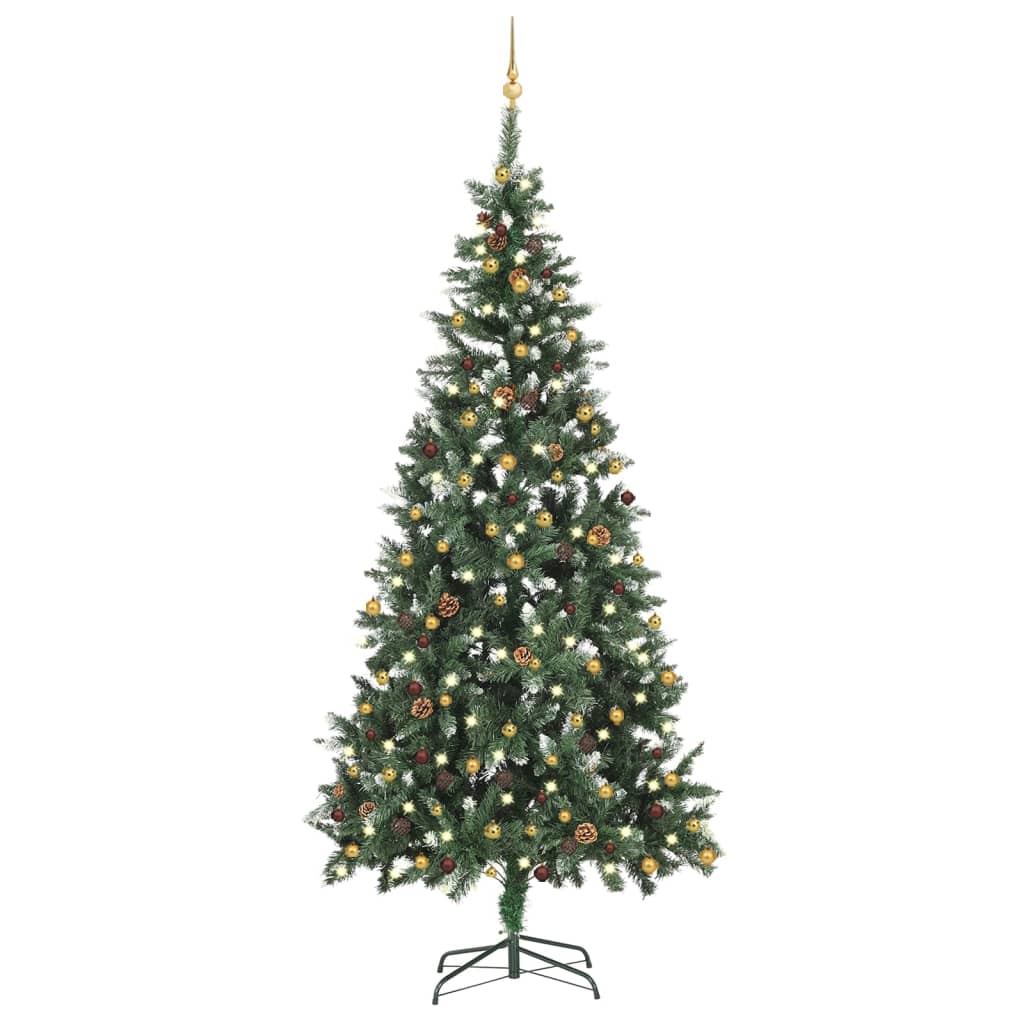 VIDAXL KUNSTKERSTBOOM mit Beleuchtung und Weihnachtsbällen 210 cm